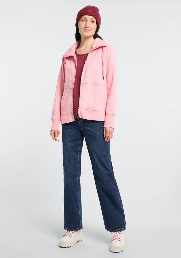 Elbsand Ainele Damen Sewatjacke mit Stehkragen, Sweatshirt mit Zip Verschluss, Regular Fit M Shell P