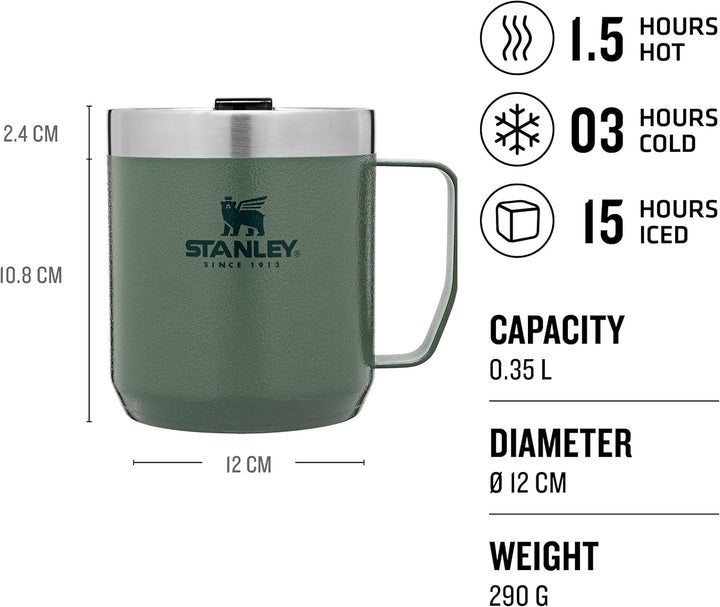 STANLEY 1913 Camp Mug becher 354 ml mit Perfect Brew Pour Over Set - Hält 1.5 Stunden Heiss - 3 Stun