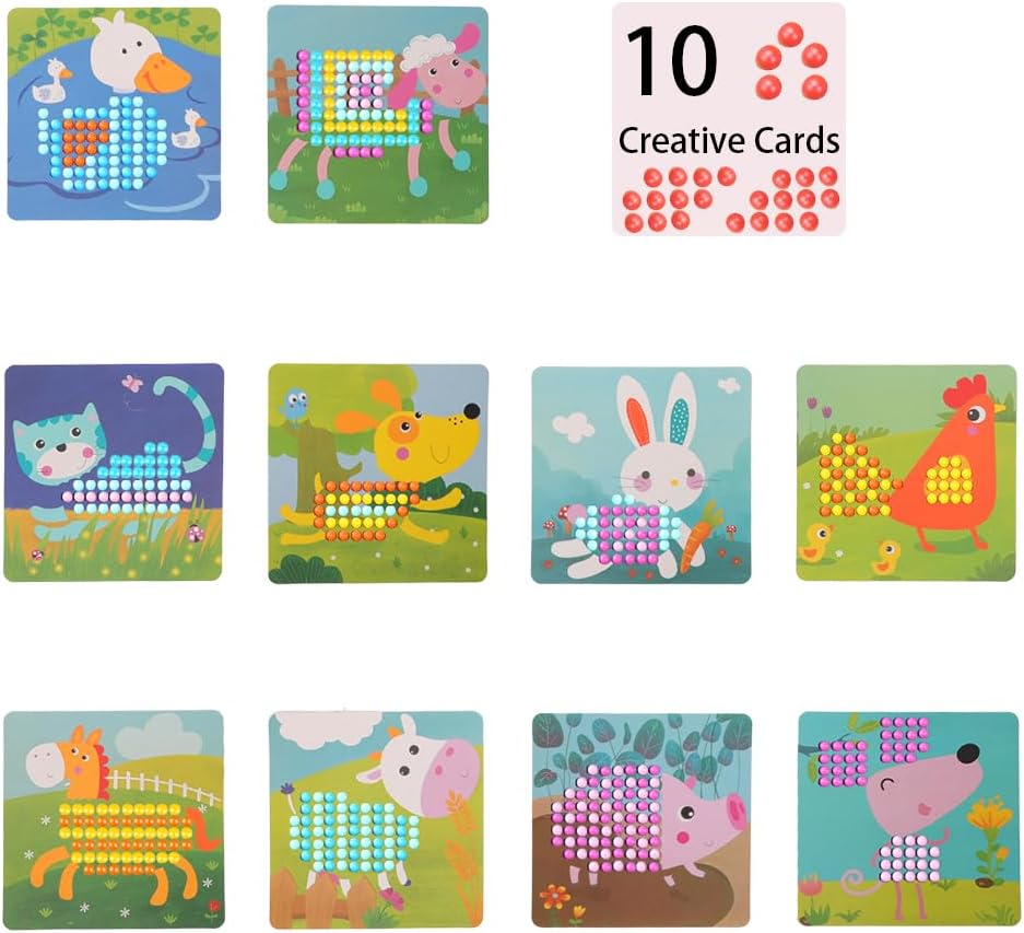 RANJIMA Mosaik Steckspiel, Mosaik Bastelset Kinder, Steckspiel ab 3 4 5 Jahre,Mosaik Steckspiel Pegb