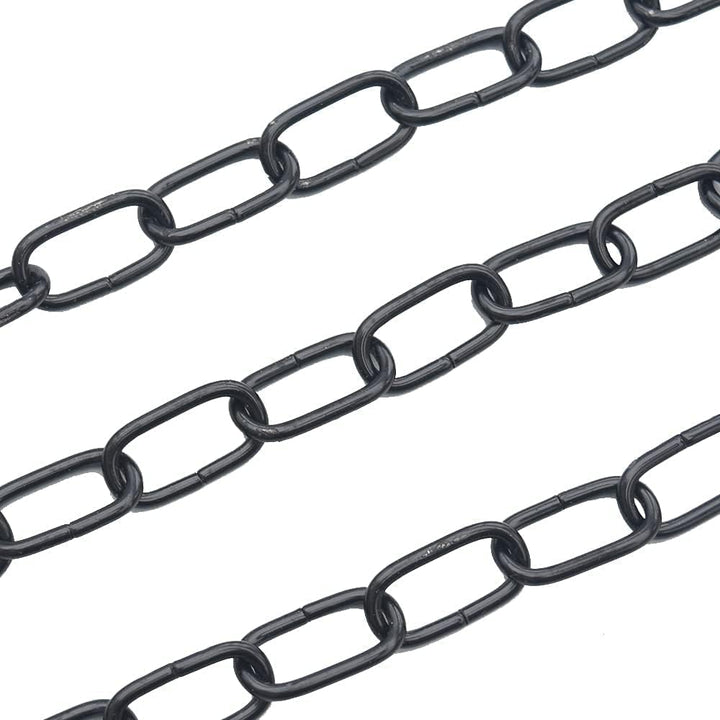 CHRISTOPH PALME 10m Eisenkette ø 2mm Glatt Zierkette Rundstahlkette Rundgliederkette Kette (Schwarz)