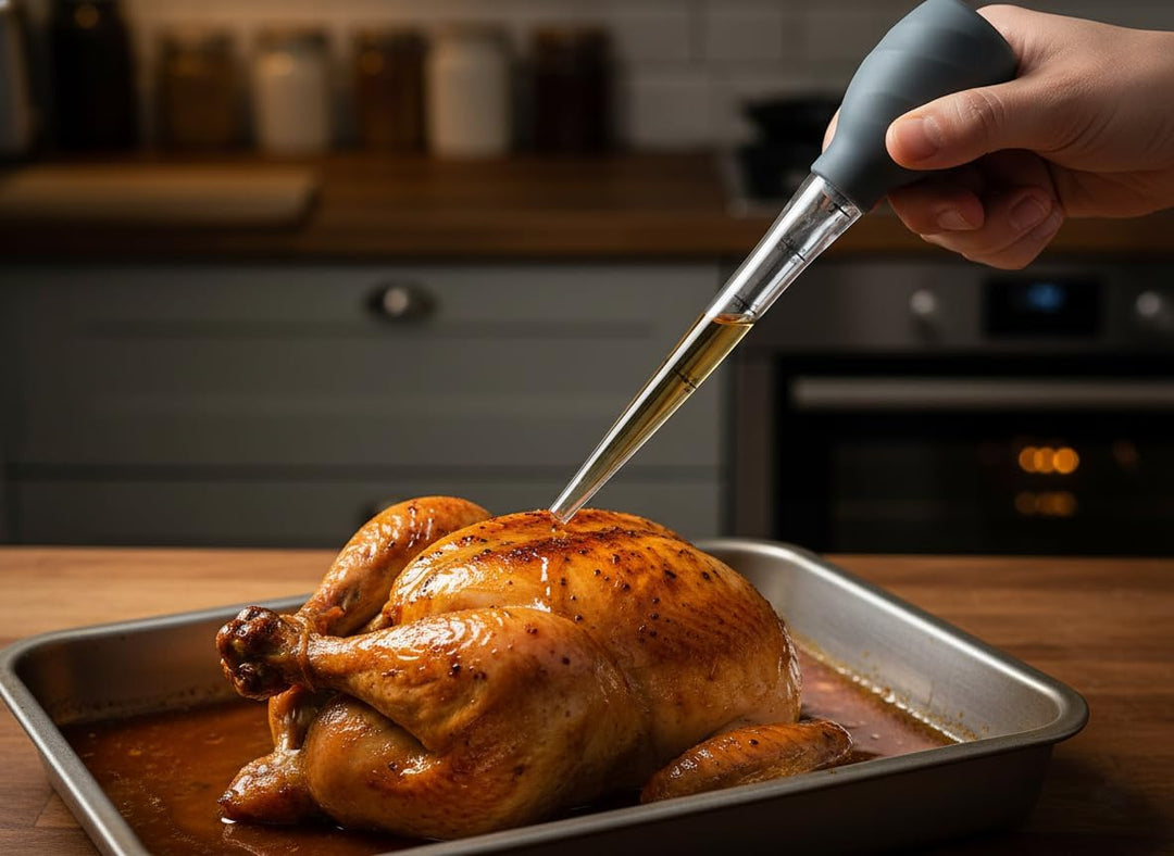 VITA PERFETTA Bratenspritze für Saft und Sauce mit Flaschenbürste
