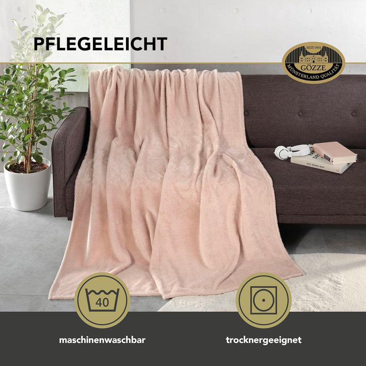 Gözze - Kuscheldecke Cali, Herrlich Flauschige und leichte Wohndecke, Sofadecke aus 100% Polyester,