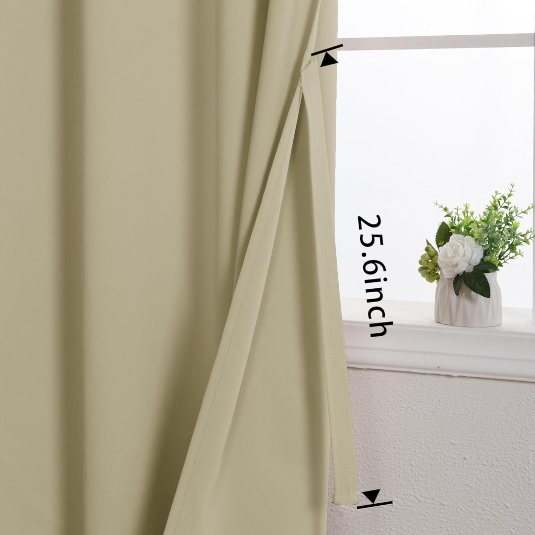 JIUZHEN Blickdicht Vorhänge Gardinen Ösenvorhang für Schlafzimmer Wohnzimmer,Taupe Verdunkelungsvorh