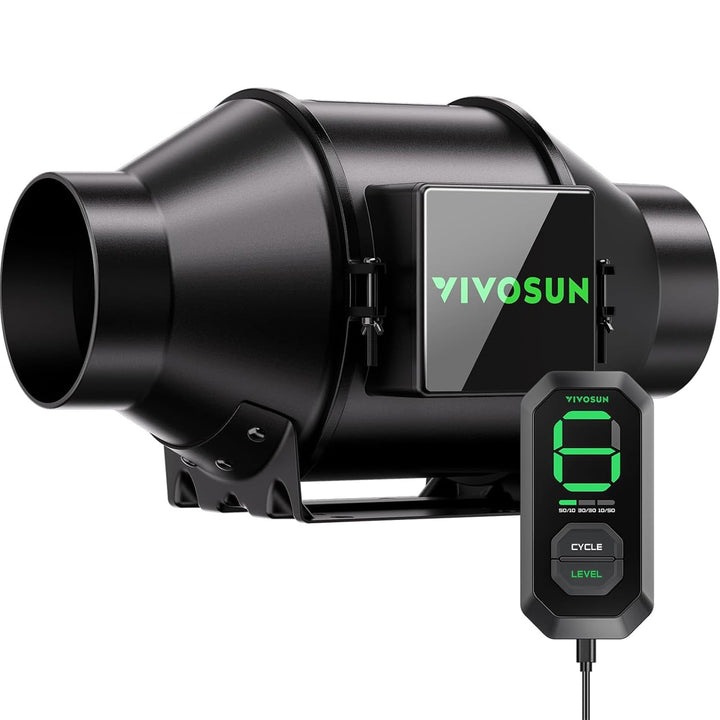 VIVOSUN AeroZesh G4 Rohrventilator 100 mm, EC-Abluftventilator 331 m³/h mit PWM-Steuerung & E12-Gesc