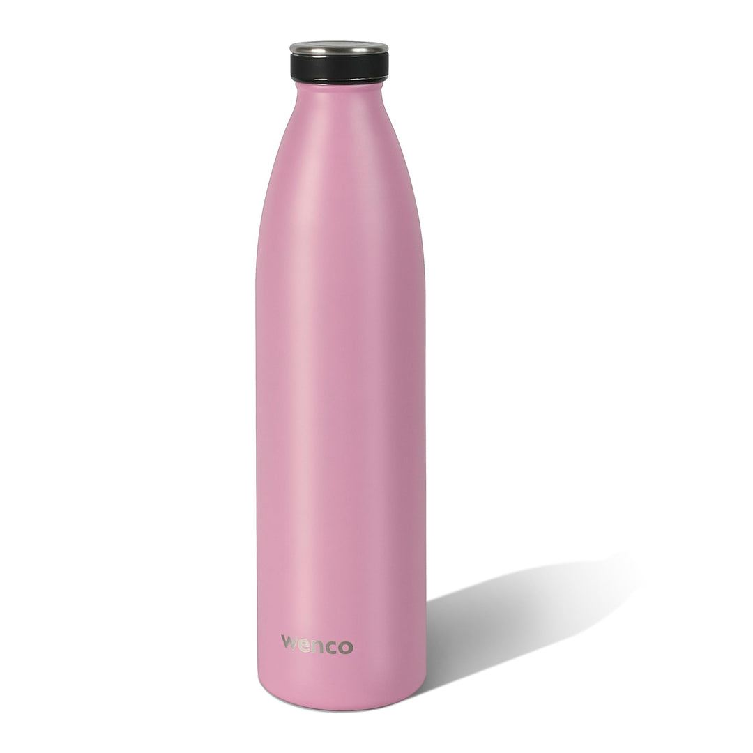 wenco Trinkflasche Edelstahl 1l / 1000ml isoliert und auslaufsicher für kalte und heisse Getränke au