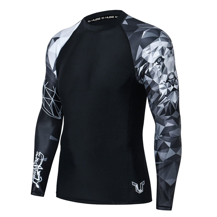 HUGE SPORTS Wildes Tier Rashguard Sonnenschutz Schnelltrocknend Kompression Schwimmshirt XL Löwe, XL