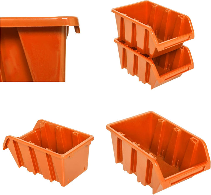 botle 127 stck. Box Lagersystem Wandregal 173 x 78cm Stapelboxen Schüttenregal Sichtlagerkästen Extr
