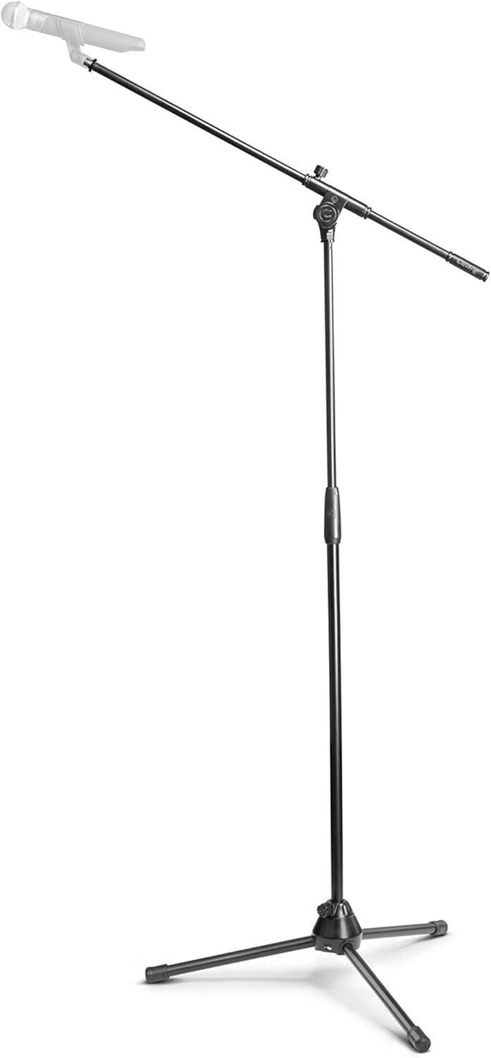 Gravity TMS 4321 B - Touring Mikrofonstativ mit Standard Galgen, Grosse, griffige Spannmuffe zur Höh