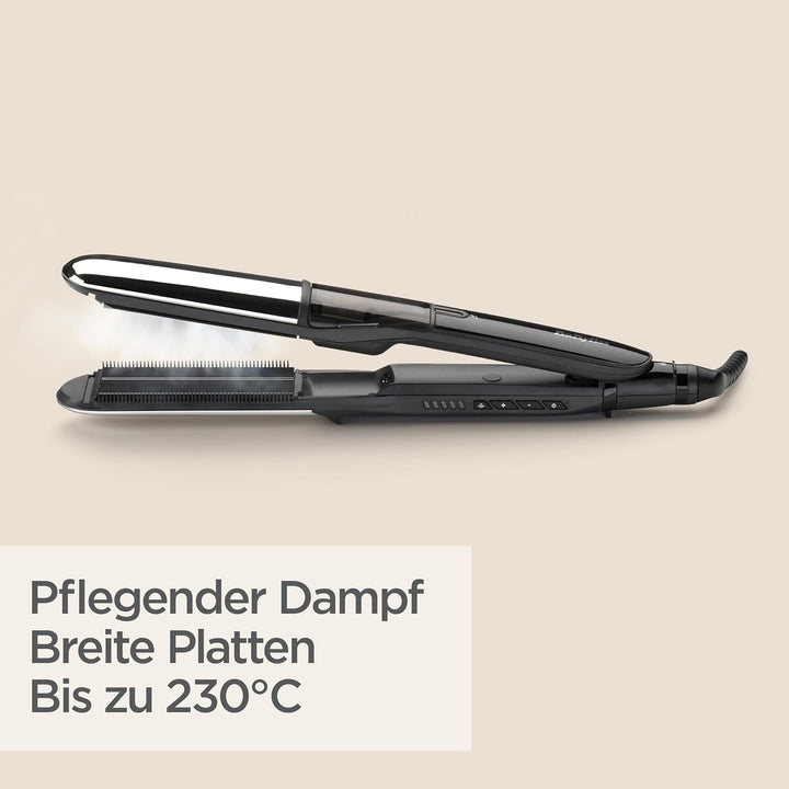 BaByliss Steam Shine Styler, 2-in-1 Dampfglätteisen, für müheloses Glätten oder leichte Locken, ST49