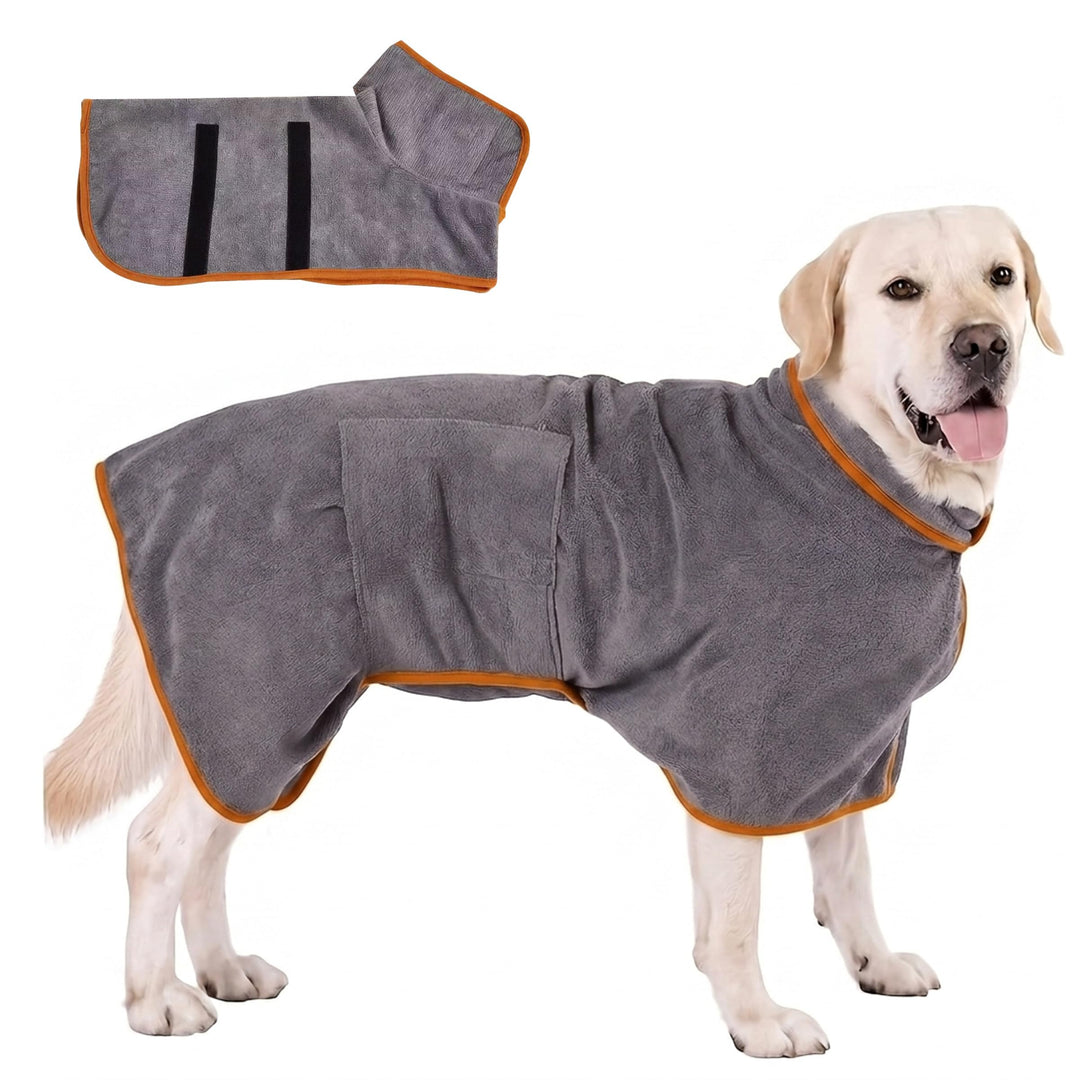 Hundebademantel Mikrofaser mit Klettverschluss saugstark | Als Bademantel Hund&amp;Hundehandtuch für all