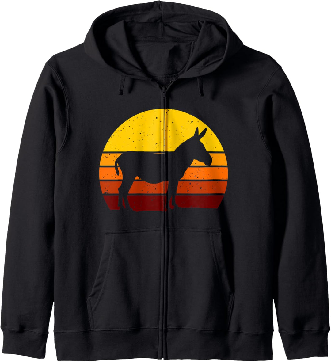 Retro Esel Silhouette Sonnenuntergang Landwirt Kapuzenjacke