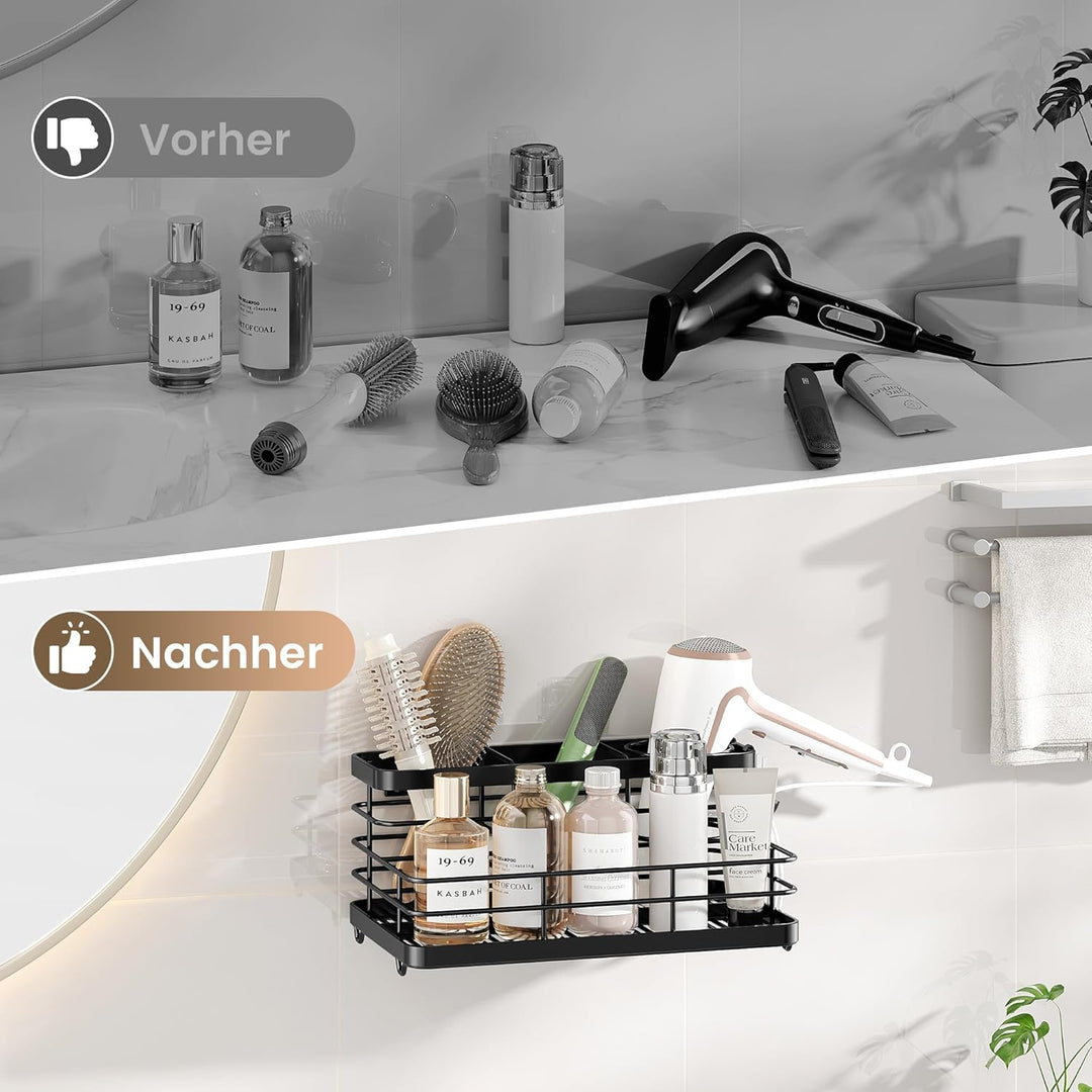 VITVITI Fönhalter ohne Bohren, Haartrocknerhalter aus Metall, Föhn Halterung Wand mit Schrauben und