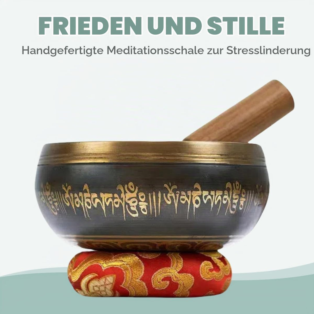 Klangschalen Set, Tibetische Meditation Stressabbau, Zen-Dekor, Schale handgefertigt in Nepal für He