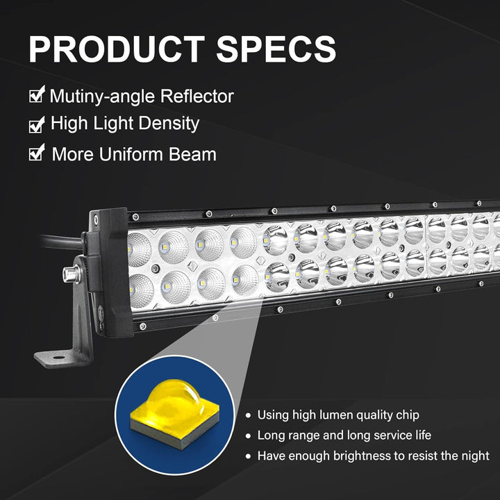 AUXTINGS LED-Lichtleiste 52 Zoll 132,1cm 300W gebogen LED arbeitsscheinwerfer Zusatzscheinwerfer Aut