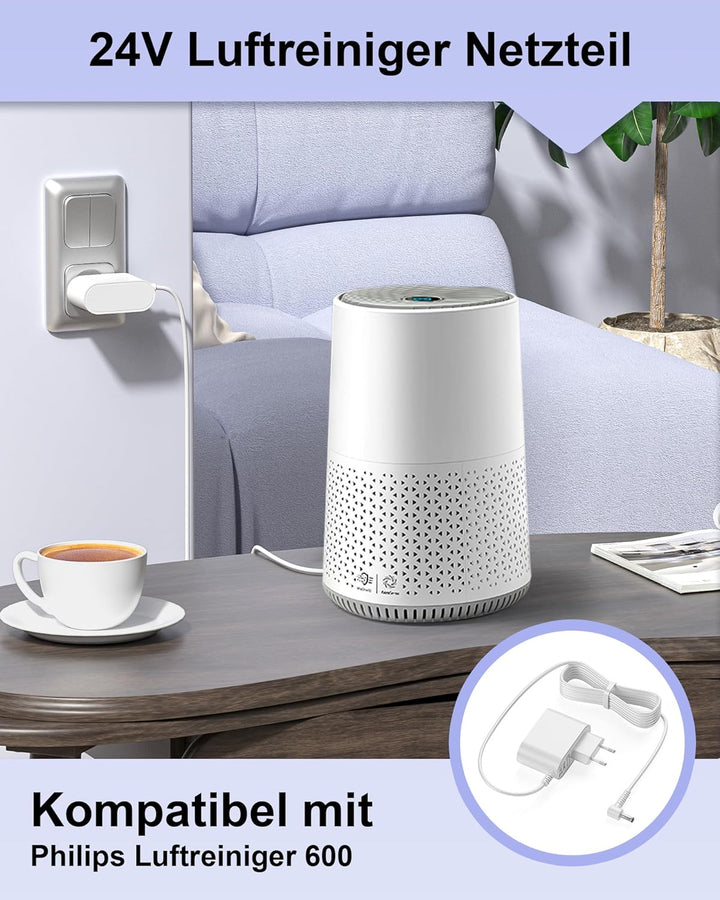24V Luftreiniger Netzteil Kompatibel mit Philips Series 600 AC0650 und AC0651 Luftreiniger Ladekable