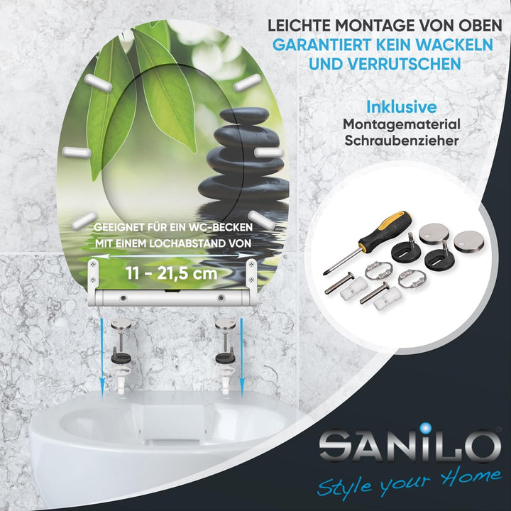 Sanilo WC-Sitz mit Absenkautomatik I Hochwertiger Toilettensitz aus Holz I Toilettendeckel in versch