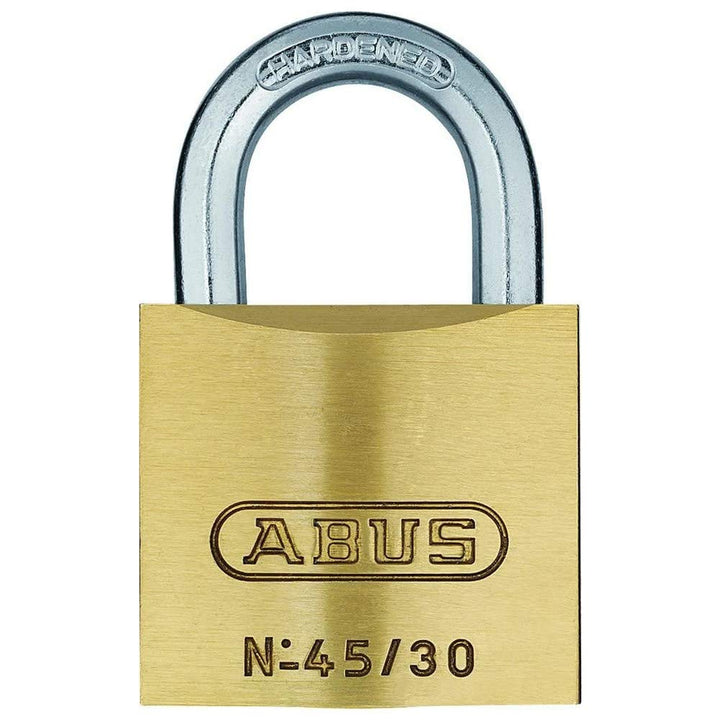 ABUS Vorhängeschloss 45/30 aus Messing - 4er Set - mit Präzisions-Stiftzylinder mit Pilzkopfstiften