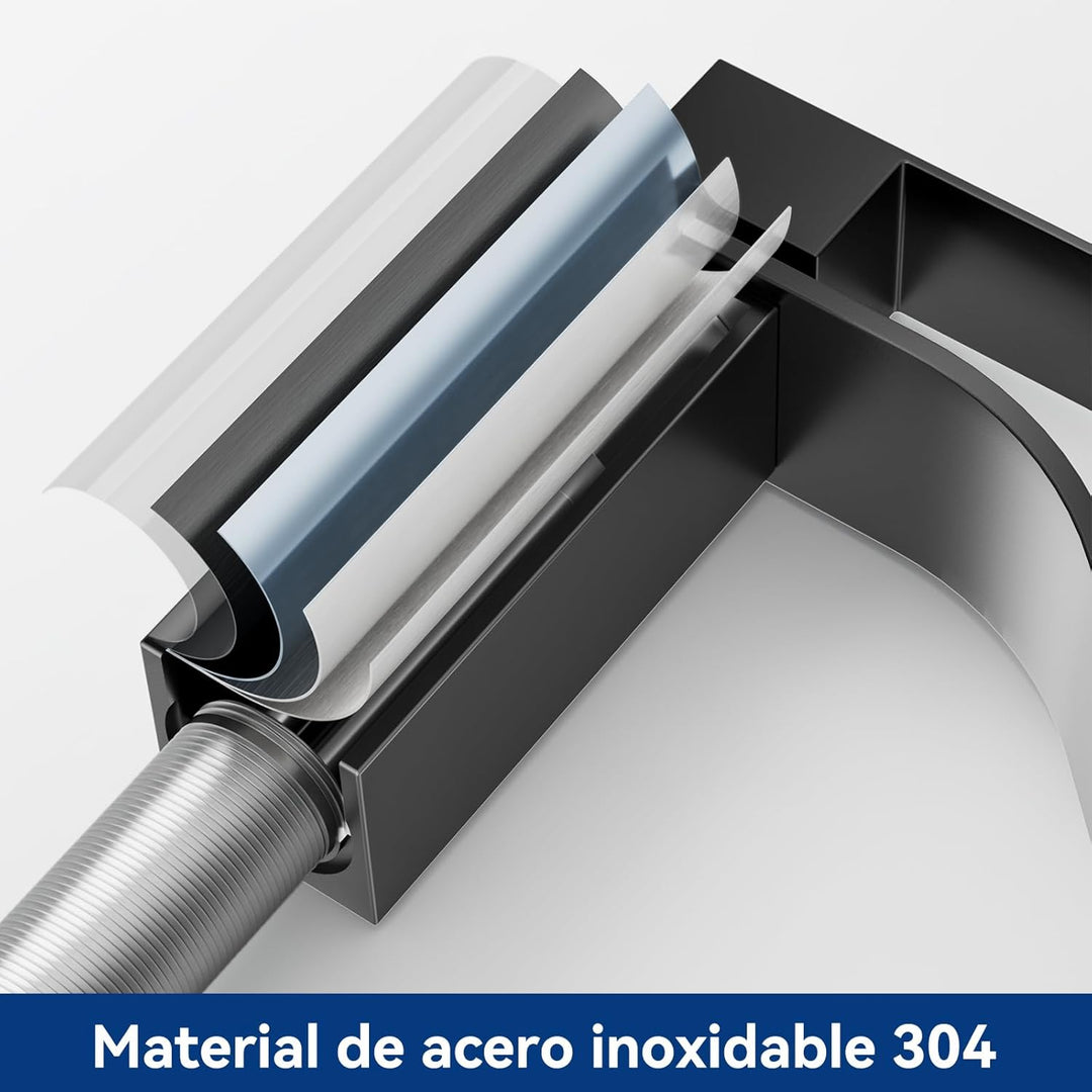 CECIPA Wasserhahn Bad Schwarz, Waschtischarmatur Wasserfall, Armatur Badezimmer Edelstahl, Waschbeck