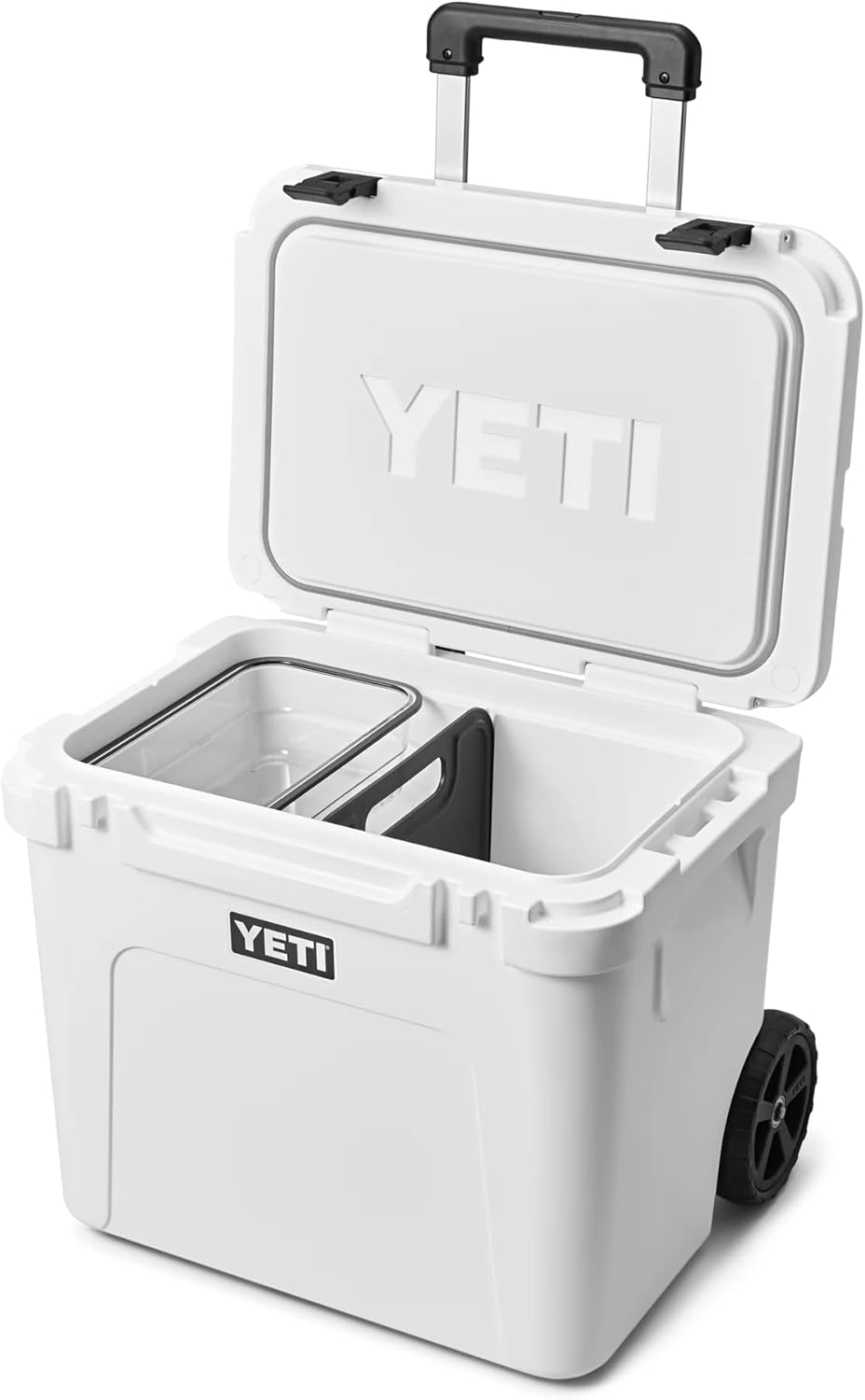 YETI Roadie 60 Rollkühler mit einziehbarem Periskopgriff Weiss, Weiss