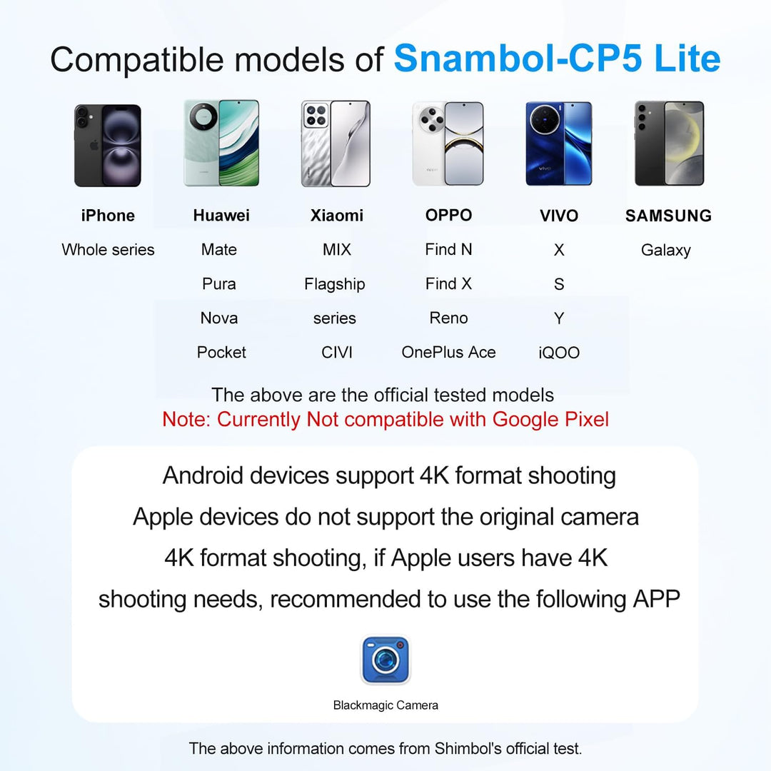Shimbol CP5 Lite 5” 1080P Full HD Selfie Monitor Bildschirm für iPhone & Android - Wireless Bluetoot