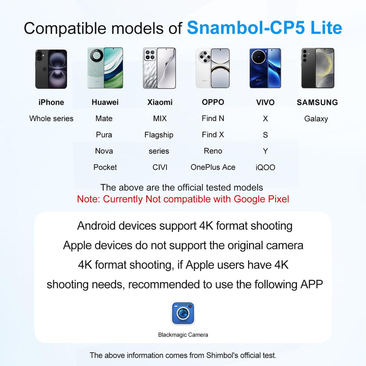 Shimbol CP5 Lite 5” 1080P Full HD Selfie Monitor Bildschirm für iPhone & Android - Wireless Bluetoot