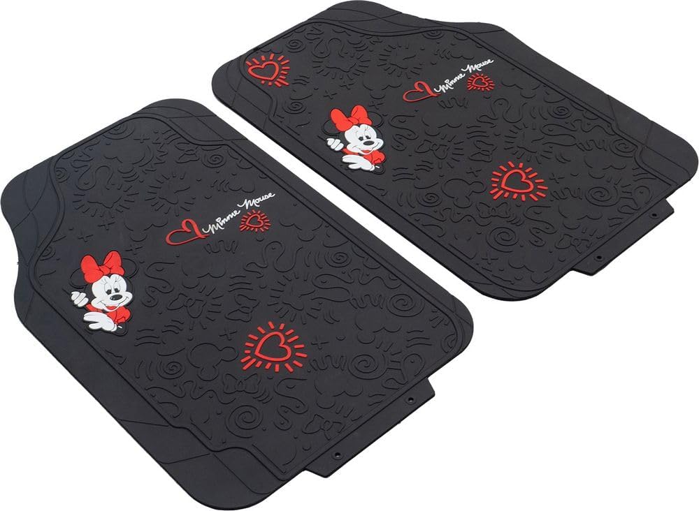 TataWay - Minnie Mouse Automatten | Universalgrösse 44x65 cm | Aus PVC | Disney Micky Maus Auto Zube