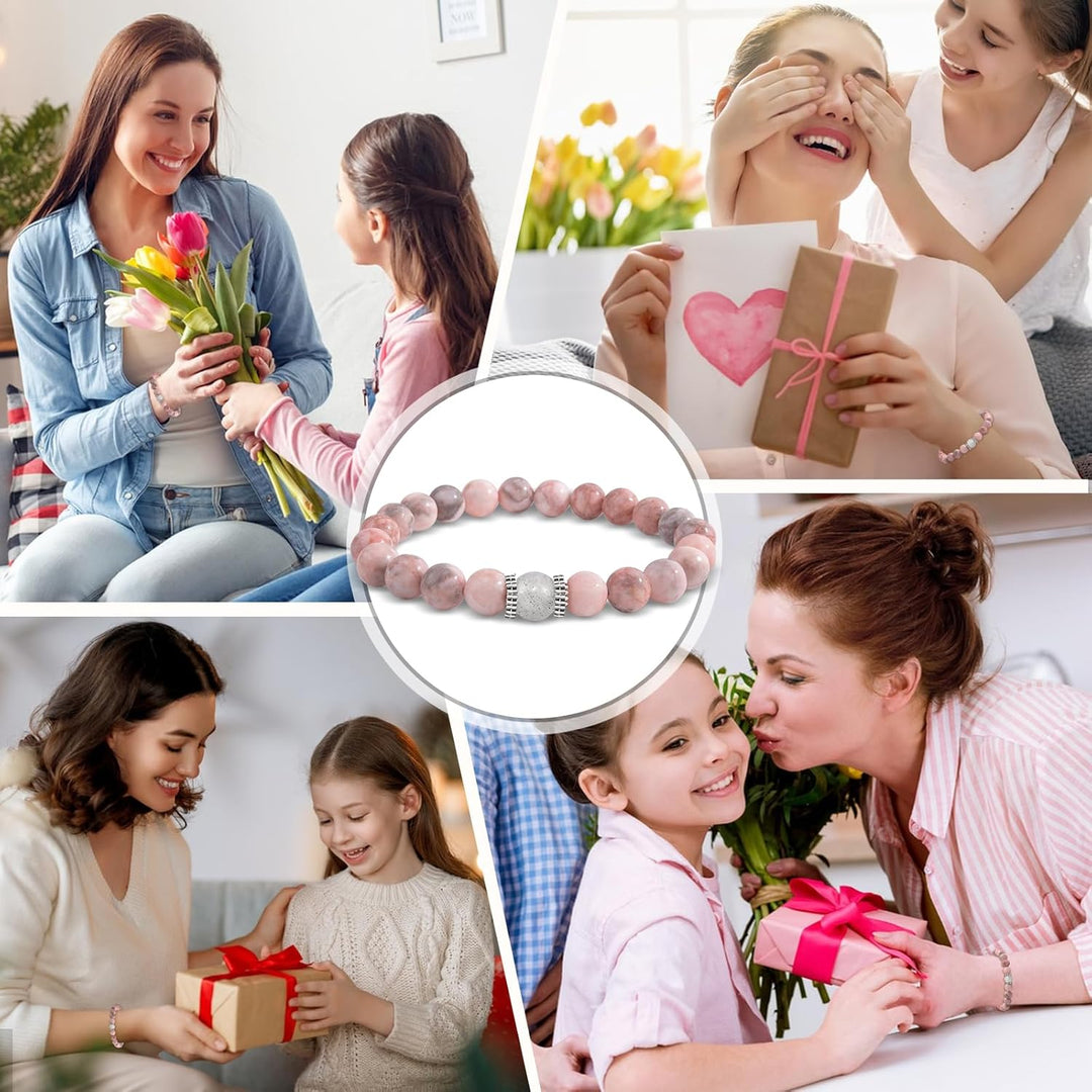 CheersLife Geschenke für Mama, Perlen Stein Armband, Mama Geschenk von Tochter Sohn, Geburtstagsgesc