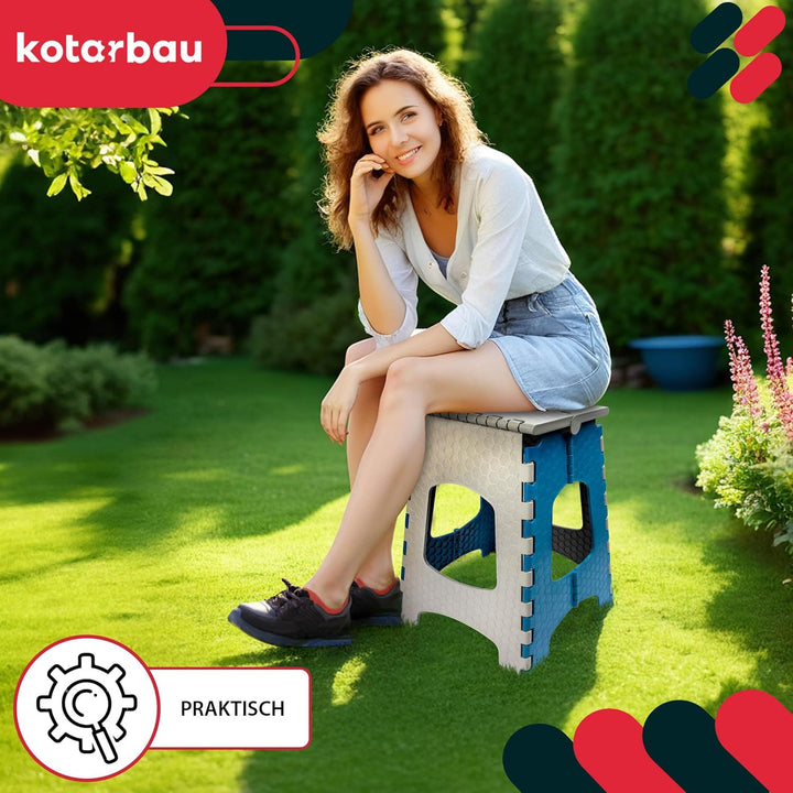 KOTARBAU® Tritthocker klappbar - 44 cm - Klappstuhl - Sitzhocker - Klapphocker - rutschfest & Stands