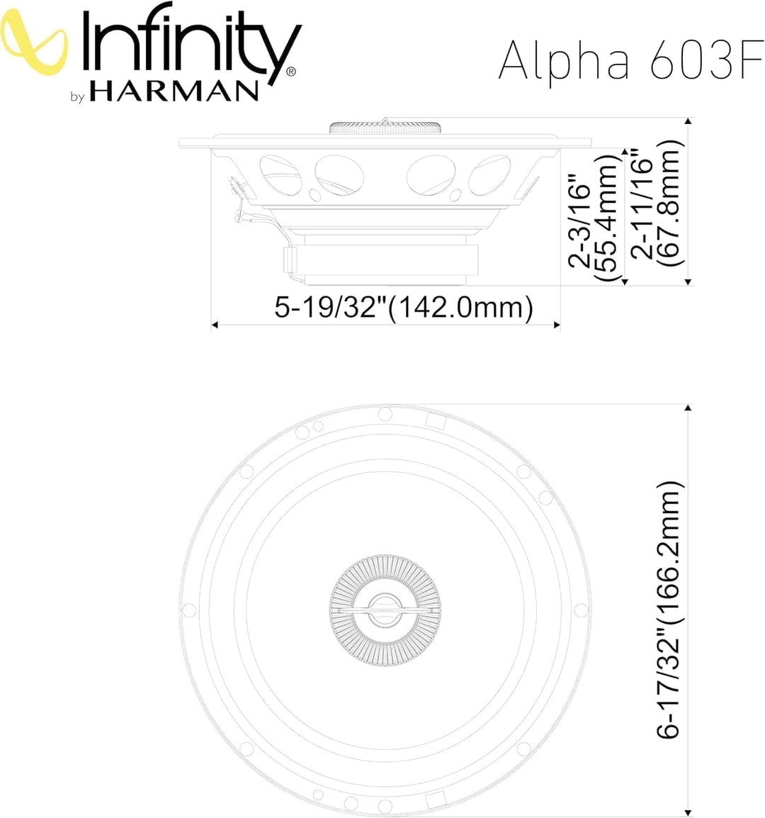 Infinity Alpha 603F 3-Wege Koaxial Lautsprecher Auto 16,5cm, 6,5 Zoll, von Harman Kardon Car HiFi mi