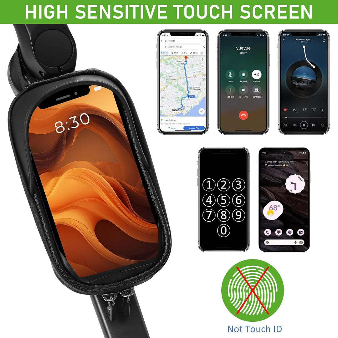 Wasserdicht Handyhalterung Fahrradtasche, Fahrradtasche Rahmen mit TPU-Touchscreen und Sonnenblende,