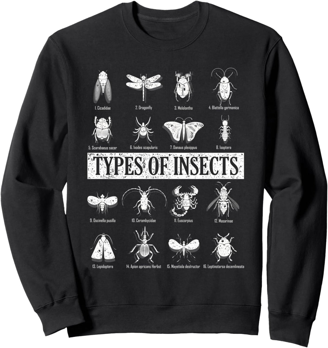 Arten von Insekten Sammler Biologie Lustiges Käfer Sweatshirt