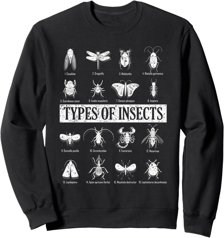 Arten von Insekten Sammler Biologie Lustiges Käfer Sweatshirt