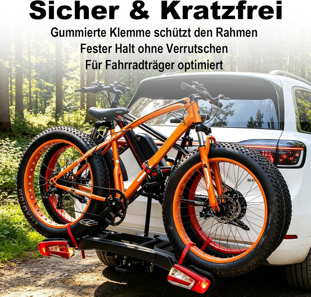 Rahmenhalter Ø25+30mm für Fahrrad/Ebike, Fahrradträger mit Ratschenriemen für 2. oder 3. Fahrrad, Ve