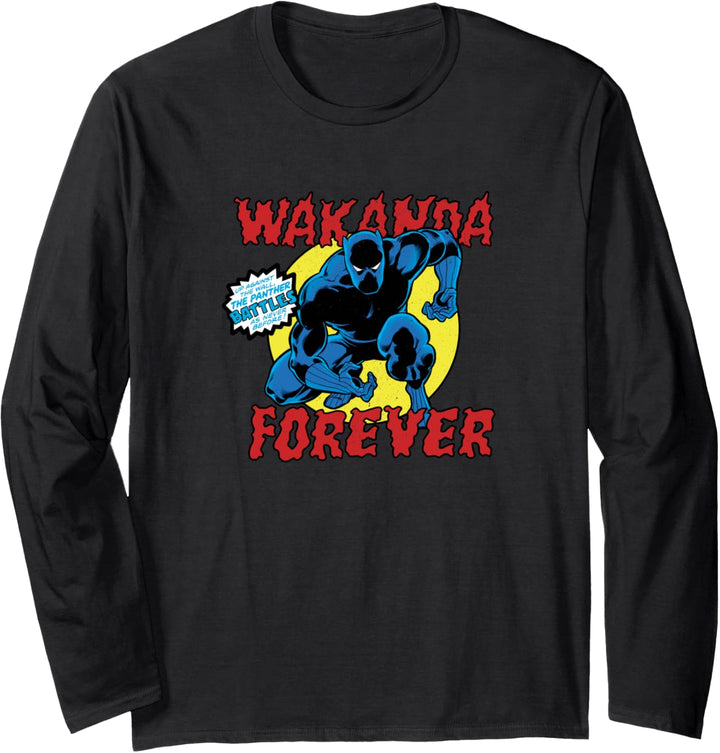 Marvel Black Panther Vintage Battle Pose Langarmshirt