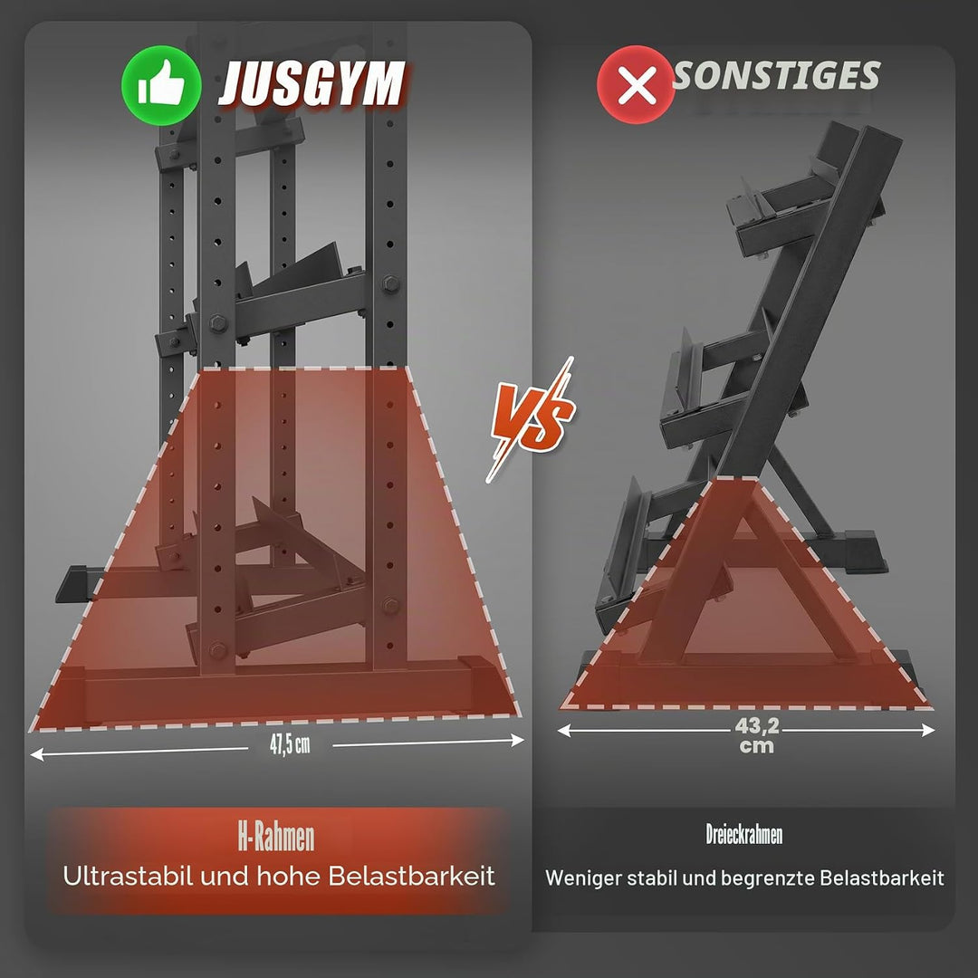 Hantelständer mit 3 Ebenen, 500 kg Kapazität, verstellbar, für das Fitnessstudio zu Hause, robuster