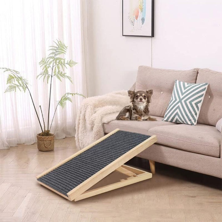 Verstellbare Haustierrampe für Bett, Couch, Pfotengriff, Anti-Rutsch-Teppich, Hunderampe Auto, 2 Hoc