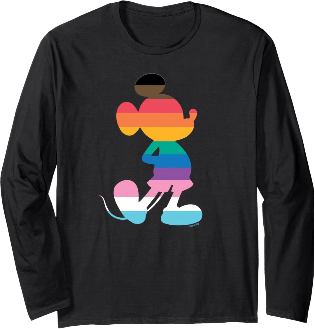 Disney Mickey Mouse Pride Inclusive Pose Rainbow Icon Fill Langarmshirt