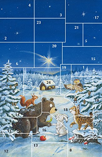 Tiere auf dem Weg zur Krippe. Ein Adventskalender mit einem grossen Fensterbild (Adventskalender mit