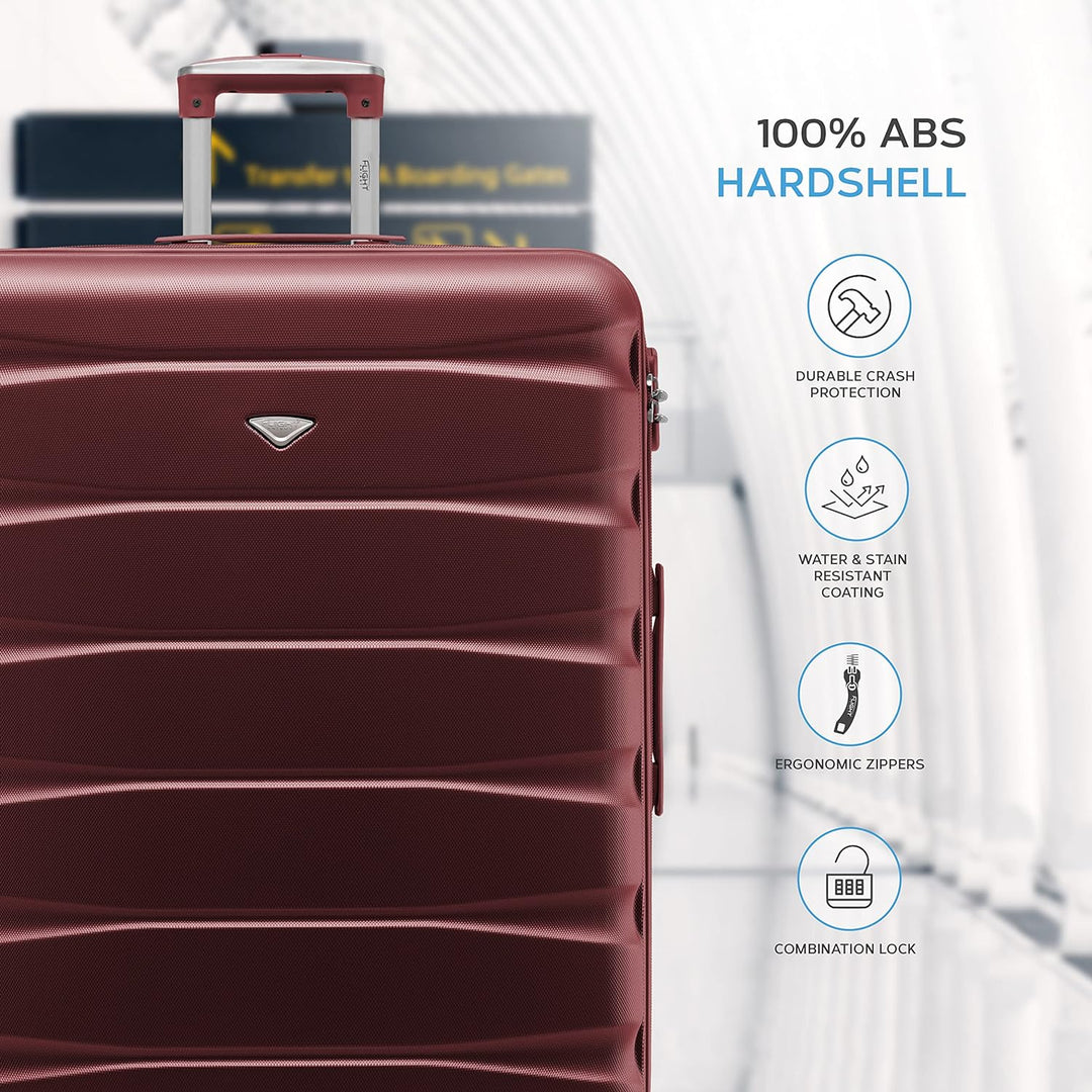 Flight Knight ABS Leichtgewicht Reisekoffer Koffer 3 Groben Kompatibel Mit Air Berlin, Lufthansa, Eu
