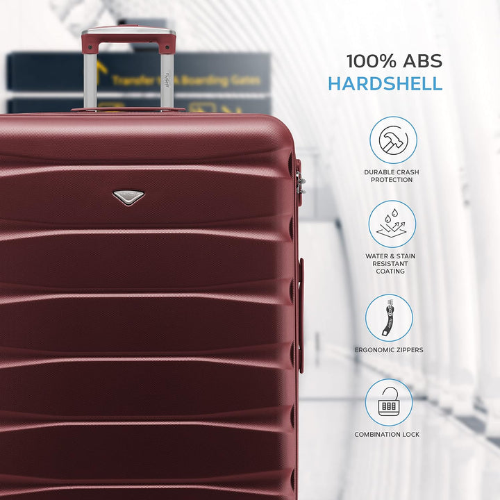 Flight Knight ABS Leichtgewicht Reisekoffer Koffer 3 Groben Kompatibel Mit Air Berlin, Lufthansa, Eu
