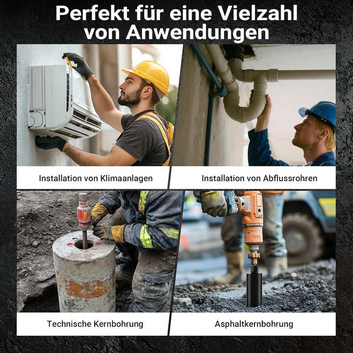 Wiltec Diamantbohrkrone Typ 2 (Mesh) Ø 102 mm, Bohrkrone 450 mm, 1¼ UNC Nassbohrkrone, Diamantbohrer