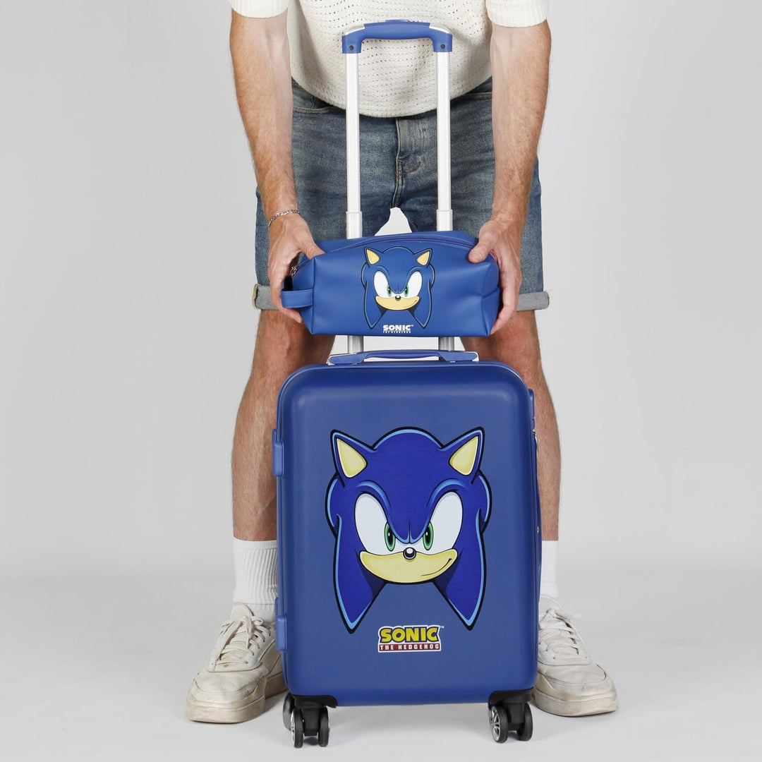 Sega-Sonic Sight-Brick Plus Reise-Kosmetiktasche, Blau, 25 x 12 cm