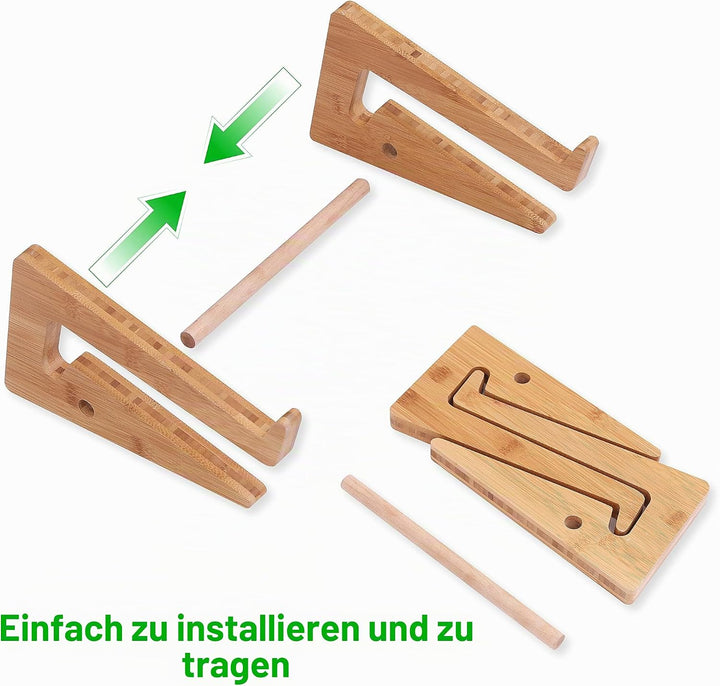 Nuvograin Laptop-Ständer, vertikaler Laptop-Ständer aus Holz für Schreibtisch, Bambus-Laptop-Ständer