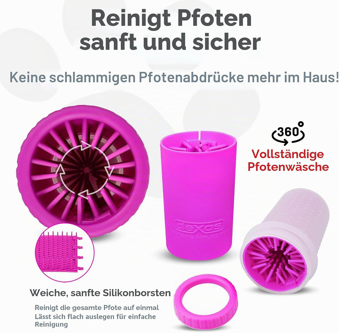 Dexas MudBuster Hundepfotenreiniger, tragbar, mittelgross, Fuchsia Fuchsia Medium, Fuchsia Medium