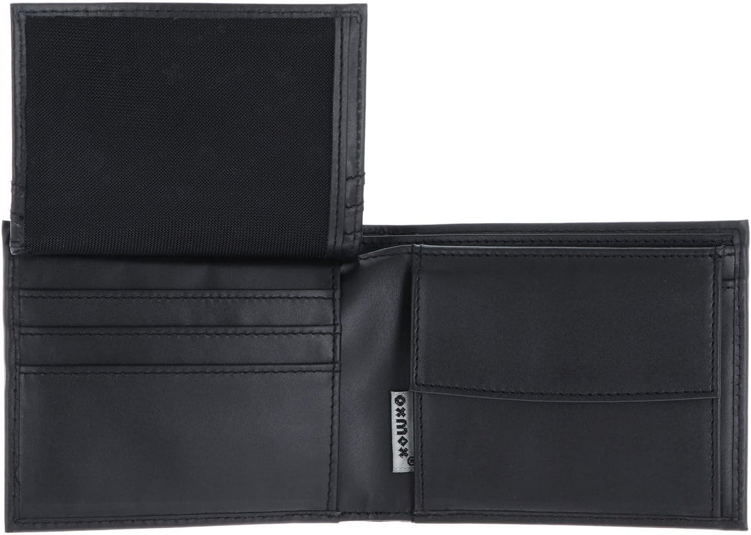 Oxmox Leather Querscheinbörse 12 cm black Schwarz, Schwarz