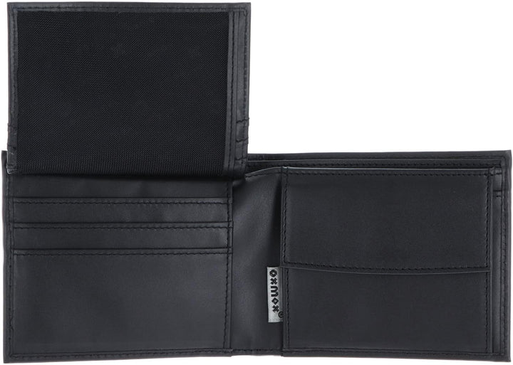 Oxmox Leather Querscheinbörse 12 cm black Schwarz, Schwarz