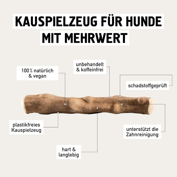 Kaffeeholz für Hunde - Hundespielzeug 100% natürlich, vegan, koffeinfrei &amp; kalorienfrei, schadstoffg