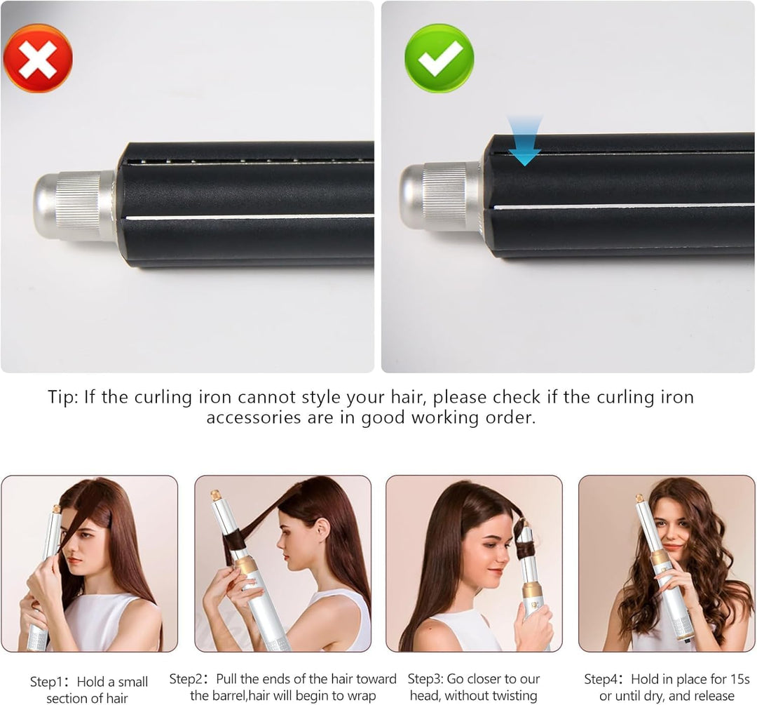 Journeyside 5-in-1 Airstyler Set 1000W, Professioneller Warmluftbürste mit Lockenstab&Glätteisen, Mu
