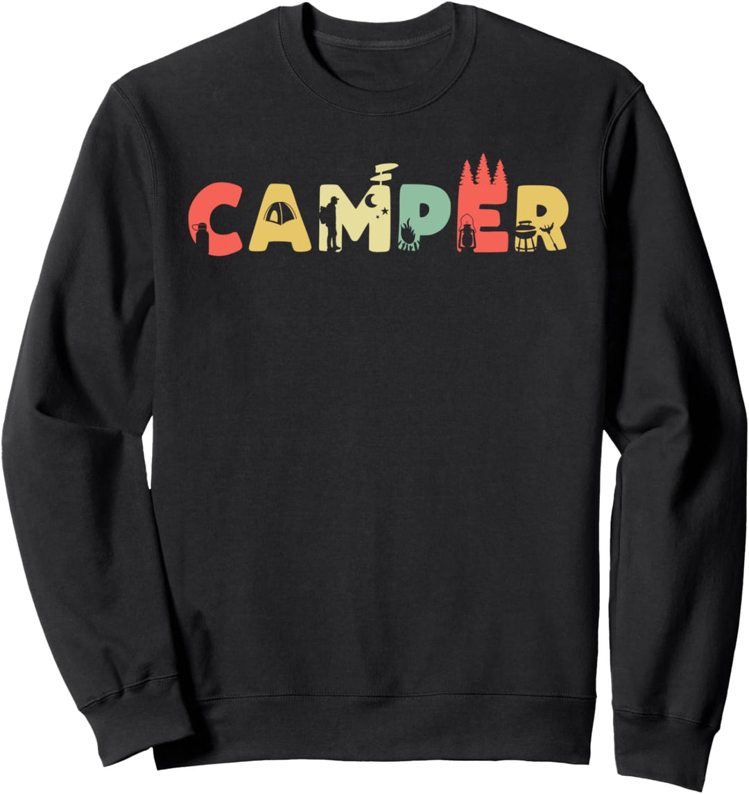 Retro Campen Zelten Urlaub Zeltplatz - Vintage Camping Sweatshirt