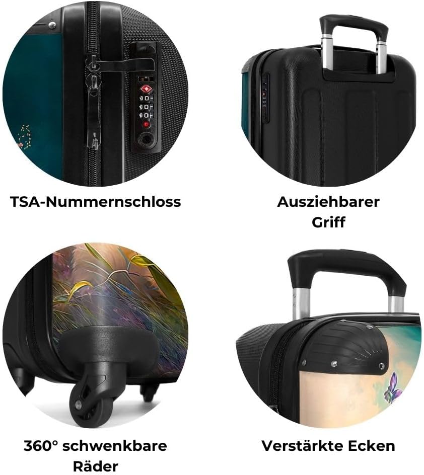 NoBoringSuitcases.com® Koffer Handgepäck Trolley Rollkoffer Kleine Reisekoffer mit 4 Rollen - Welpe